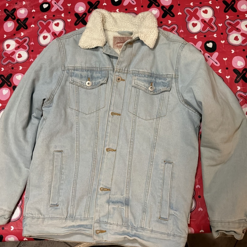 Trademark Brooklyn Cloth Sherpa‎ Lined Denim Jean Jacket small Men's Gorpcore